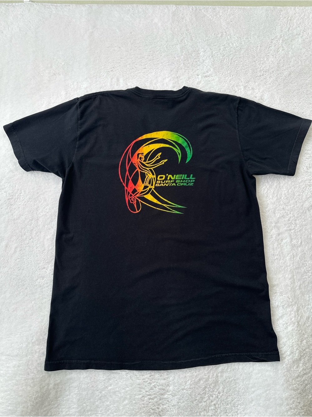 O’Neill Black Graphic Surf T-Shirt XL Rasta Logo Short Sleeve Tee
